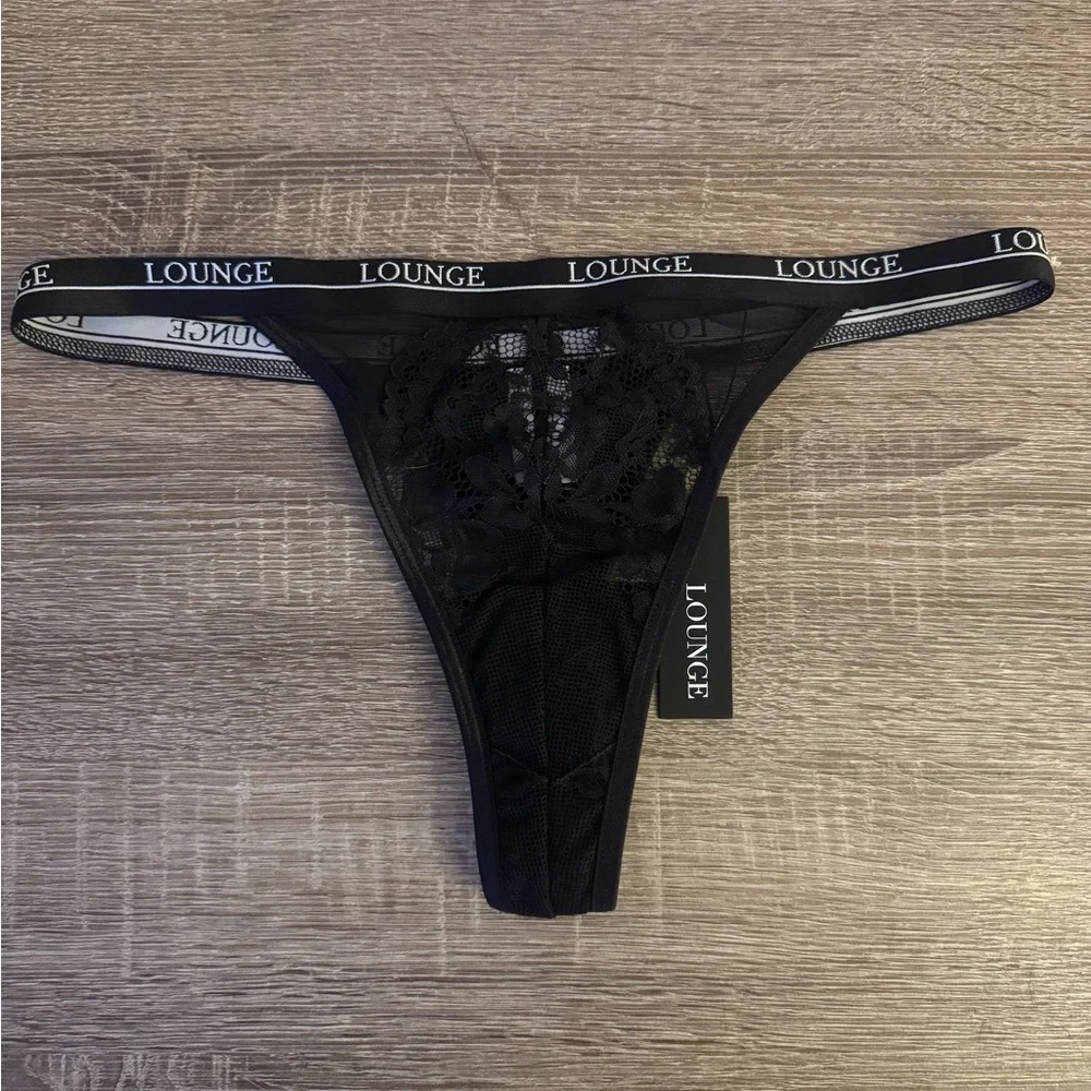 Lounge black blossom thong size S (set of 2) - Picture 2 of 5